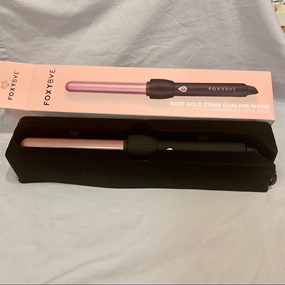 FOXYBAE 25mm Black Curling Wand Rose Gold Barrel